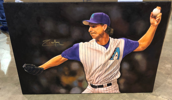Randy Johnson 24x36 Autographed Inch Oil Painting