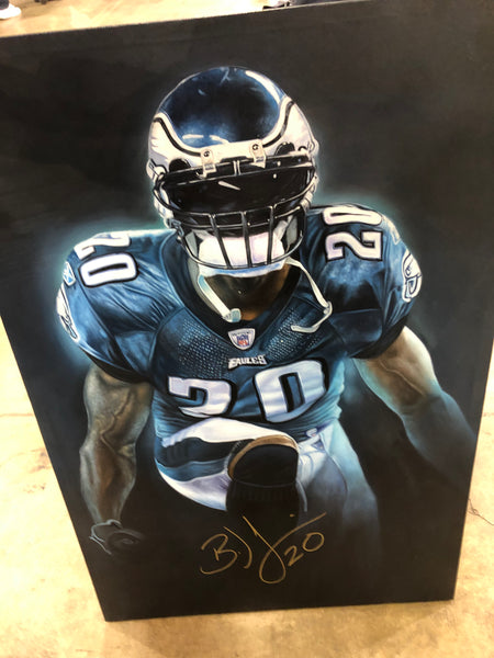 Brian Dawkins 24x36 Autographed Inch Oil Painting