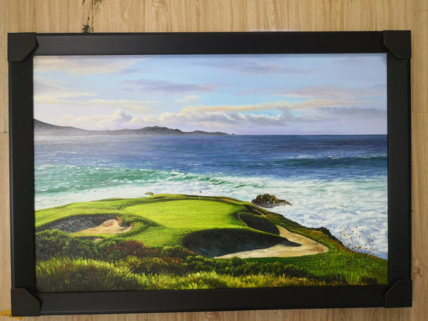 Pebble Beach Hole #7 24x36 Inch Oil Painting